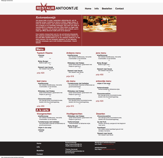 Websites: Restaurantoontje