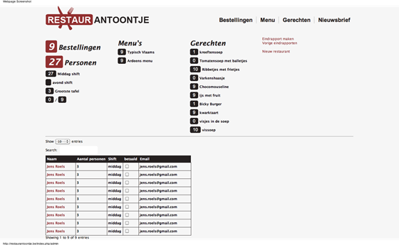 Websites: Restaurantoontje